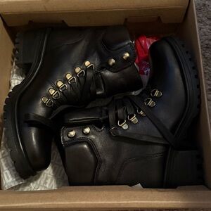 Steve Madden Black Combat Boots